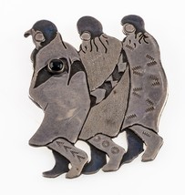 Sterling Silver Native American Figural Brooch Nice Patina! - $237.60