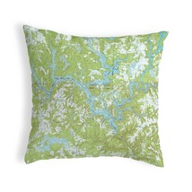 Betsy Drake Lewis Smith Lake, AL Nautical Map Noncorded Indoor Outdoor Pillow - £42.72 GBP