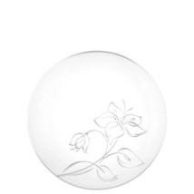 7.5&quot; Disposable White Round Plastic Salad Plates Silver Floral Design 120pcs - £76.69 GBP