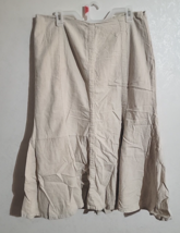Christopher &amp; Banks Lined Skirt Fit &amp; Flare Size 14 Side Zip Heavyweight Linen - £14.68 GBP