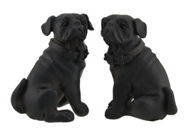 Scratch &amp; Dent Adorable Brown Enamel Finish Pug Dog Bookends Set of 2 - £16.11 GBP