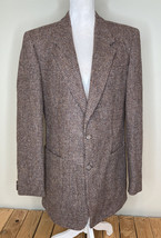 Harris Tweed Men’s Wool Button Up Jacket Size L In Brown J3 - £39.21 GBP