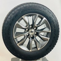 20&quot; Chevy Silverado Tahoe Gunmetal OEM Wheels Goodyear A/T Tire TPMS New Takeoff - £1,469.30 GBP