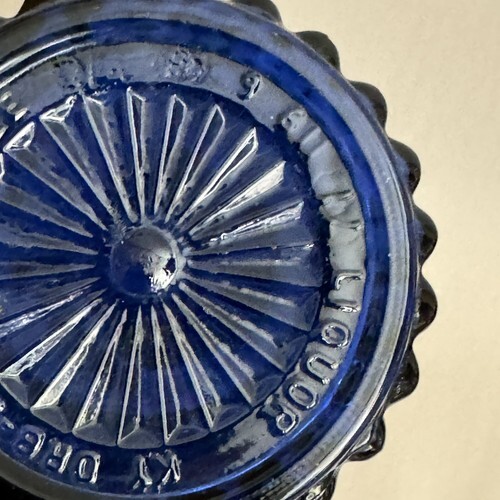 Vintage Jim Beam Cobalt Blue Decanter Kentucky Empty Glass Bottle w/ Stopper Item image 7