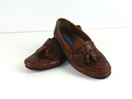 Giorgio Bruttini Brown Tasseled Leather Loafers Mens Size 9.5 EEE 18339-2 Naples - £15.58 GBP