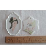 Hand-Painted Porcelain Wall Plaque Decorations Blank &amp; Finished Geisha F... - $443.79 MXN