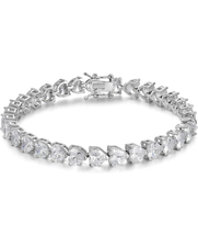 ADIRFINE 18K Gold Plated Cubic Zirconia Hearts Tennis Bracelet - $79.99