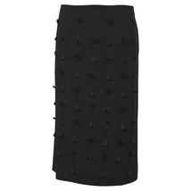 Jason Wu Braided Tassel Detail Skirt In Wool Women Black Size 7 - £110.80 GBP