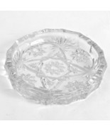 Anchor Hocking Ashtray Precut Clear Round 7 3/4&quot; Pressed Cut Glass 1960&#39;s - £19.43 GBP