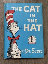 Vintage 1957 Cat In The Hat Hardcover Book Beginner Book Dr Seuss - £9.05 GBP