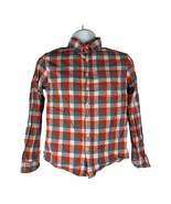 Cherokee Boys Long Sleeve Orange &amp; Blue Plaid Button-Up Shirt L - $14.00