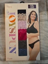 Joyspun Womens Lace Thong Underwear XXLarge Multicolor Pack of 6(BBO) - $14.00