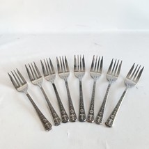 Interpur FLORENZ Flatware Forks Flowers Fleur de Lis Stainless Steel Korea Lot 8 - £23.69 GBP