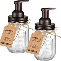 2 x SheeChung Mason Jar Foaming Soap Dispensers- Rustproof Stainless Ste... - £13.42 GBP