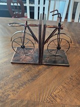 Bicycle Bike Brushed Copper Aluminum Book Ends Mint Condition - $19.80