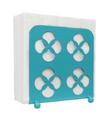 Turquoise ~ Metal Napkin Holder ~ Elevated Bottom ~ 5.75&quot; x 3&quot; x 6&quot; ~ Fa... - €25,89 EUR