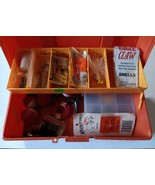 Vintage Old Pal Woodstream Model 1010 Tackle Box With Tackle Orange - $12.65