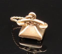 18K GOLD - Vintage Old Fashion Landline Telephone Charm Pendant - GP430 - £152.72 GBP