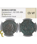 305-306 Constantius Billon Nummus ( Ch-Vf NGC ) Memoria Felix Londres Mint - €340,91 EUR