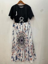 Design Retro Print Short Sleeve T-shirt Two Piece Ladies Summer New Style +  Wai - £186.13 GBP
