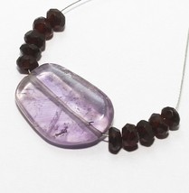 Natural Amethyst Garnet Beads Loose Gemstone 18.40 Cts (5mm To 21x14mm) 11 Pcs - £5.41 GBP