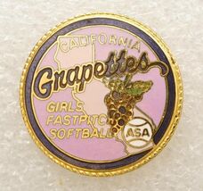 Vintage Jewelry Lapel Pin California Girls Fast Pitch Baseball The Grape... - $9.89