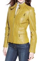 Women Leather Jacket Slim fit Biker Motorcycle Genuine Lambskin Jacket W... - £93.58 GBP