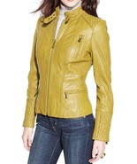Women Leather Jacket Slim fit Biker Motorcycle Genuine Lambskin Jacket W... - $161.21 CAD