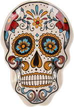 Sugar Skull 94160 Day of the Dead Ceramic Shaped Serving Platter Plate 11.8&quot; L - £18.88 GBP