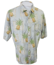 Bermuda Bay vintage Men Hawaiian camp shirt pit to pit 26 XL pineapple tropical - £19.82 GBP