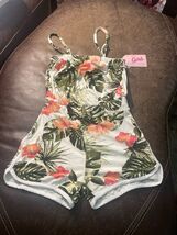 Stella Tweed Girls Tropical Floral Print Romper with Adjustable Straps - $17.82