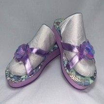 GAP Purple Y2K Low Platform Shimmer Rosette Sandals Women’s 7 Party  - £11.86 GBP
