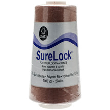 Coats Surelock Overlock Thread 3,000yd-Dark Brown - £9.96 GBP