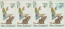 Lot of 4 Vintage 1974 New Zealand stamps Scott#:B90a Free now son at smokejoe13. - £0.00 GBP