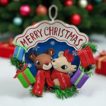 2012 Dan Dee Merry Christmas Rudolph Clarice Wreath 13&quot; Round with Kmart... - $33.94