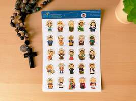 All Saints Sticker Sheet / Bullet Journal Saint Sticker Sheet: Version 2 - $137.58 MXN
