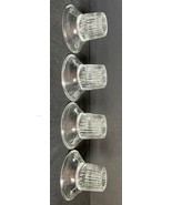 Vintage Glass Candle Stick Holders Reversible Ribbed Clear Set of 4 - $13.04