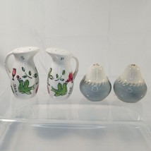 Vtg Lot Ceramic Salt &amp; Pepper Shaker Hand Painted Italian Kitchen Pitcher + Vase - £11.98 GBP