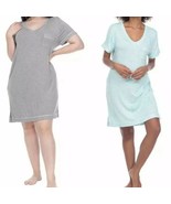 Honeydew ~ Size Large 2 Pack Jersey Sleep Shirts ~ Heather Gray/Moonfish... - $49.11 CAD
