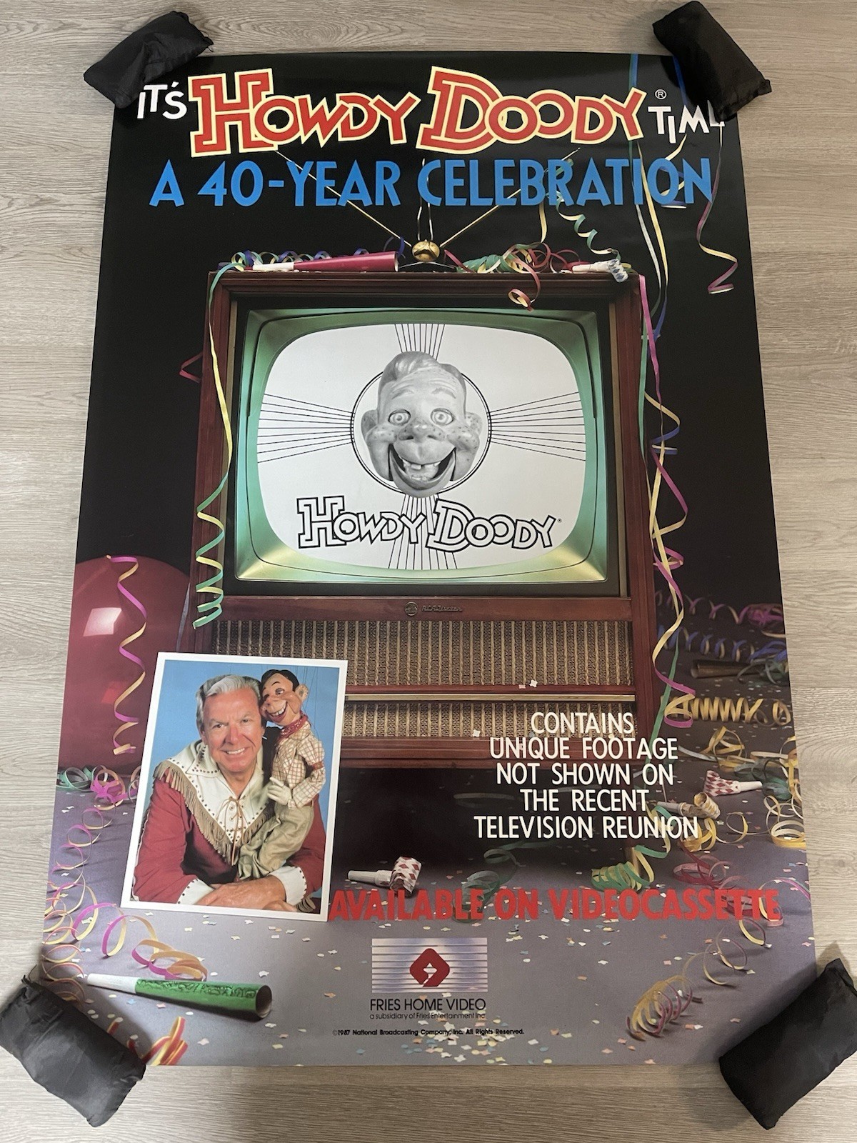 Howdy Doody A 40-Year Celebration Original Movie Promo Poster 24x36” CV - $33.55
