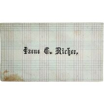 C1900s Calling Business Card Victorian Izene C Ricker Antique Ephemera E98C - $17.36 CAD