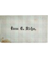 C1900s Calling Business Card Victorian Izene C Ricker Antique Ephemera E98C - €10,57 EUR