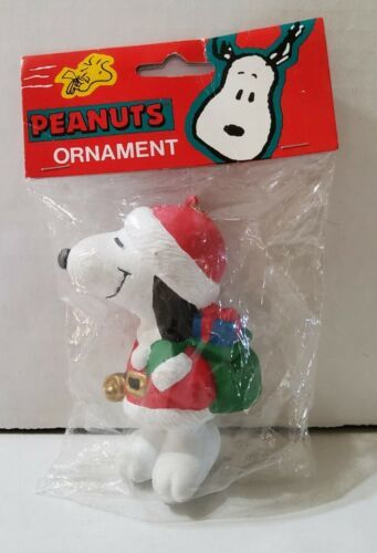 Primary image for Vintage Kurt Adler Peanuts Snoopy as Santa Hanging Christmas Ornament NIP 4''