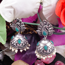 Eivri  Oxidised Earrings German Silver Designer Jhumka for Her/Gigt(102-516-tel) - £19.54 GBP