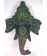 Ganesha The Elephant Aluminum Wall Hanging Face Antique Finish - £31.29 GBP