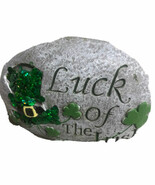 Luck of the Iris Saint Patrick’s Day Decorative Rock: 4x2inch-Glittered - $21.78