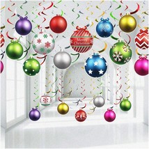 Frosty Festive Swirls - 50 Pcs Snowman and Elk Signs Ceiling Decorations Set for - £23.66 GBP