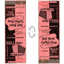 Vintage Matchbook Cover Hall Hotel Mayfield Kentucky 1950s Pink Black MCM art - £7.75 GBP