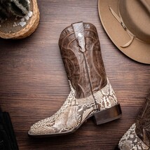 Marco Di Milano Genuine Snake Skin Cowboy Boot Missouri Natural image 11