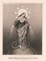 14348.Decor Poster print.Room wall art design.Immaculate Heart of Mary.Christian - £13.15 GBP+